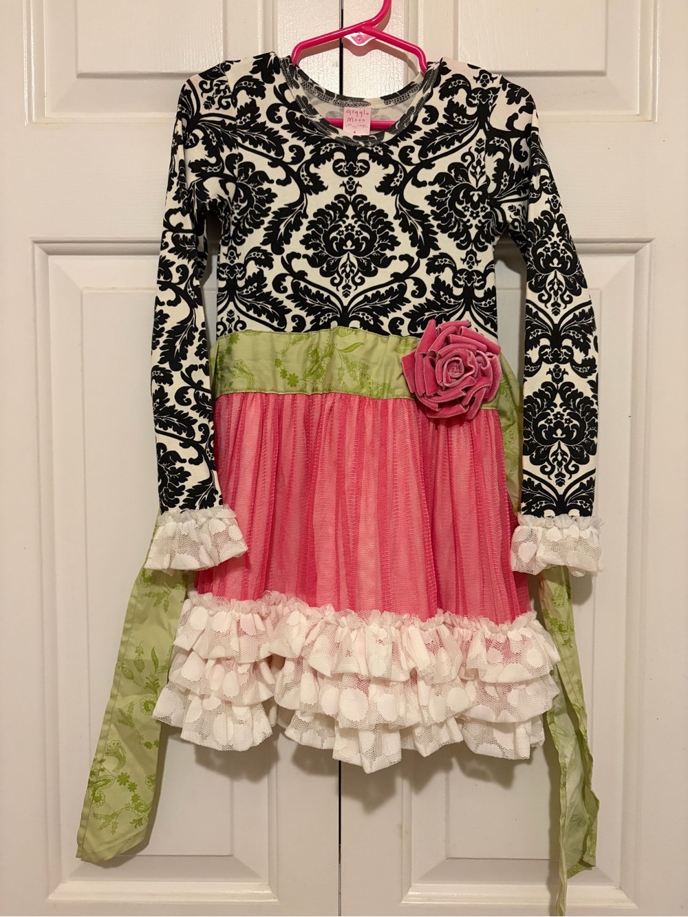 Giggle Moon Pink Label Black and Cream Pattern Top